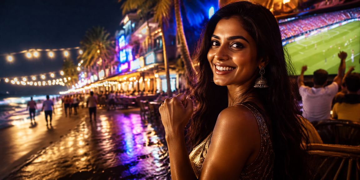 Indian beach scene with VIP casino bonus theme